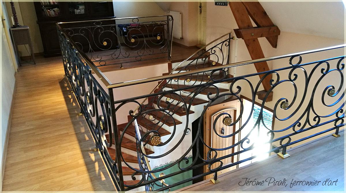 Rampe escalier fer forgé Louis XVI